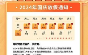 国家规定国庆节放假几天？2024年放假安排如何？